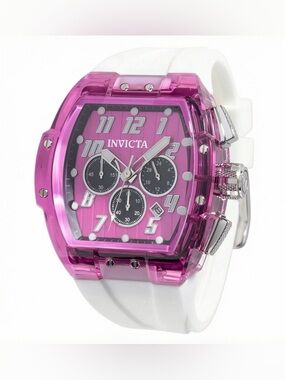 Invicta Men’s S1 Rally Kinesia Anatomic Pink & White Chronograph Watch NWT